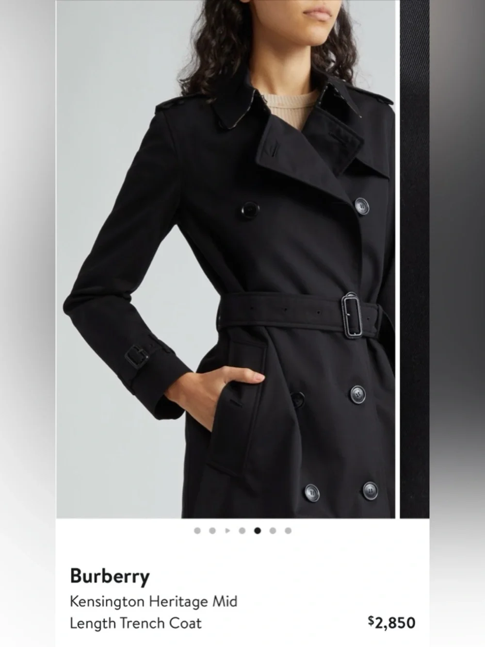Burberry Kensington Nova Black Double Breasted Trench Coat US2 IT36 $2850 - Picture 12 of 12
